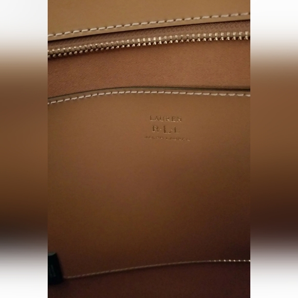 LAUREN BY RALPH LAUREN Harper Parker Tan Leather Tote Large $244 NWOT - Picture 8 of 11